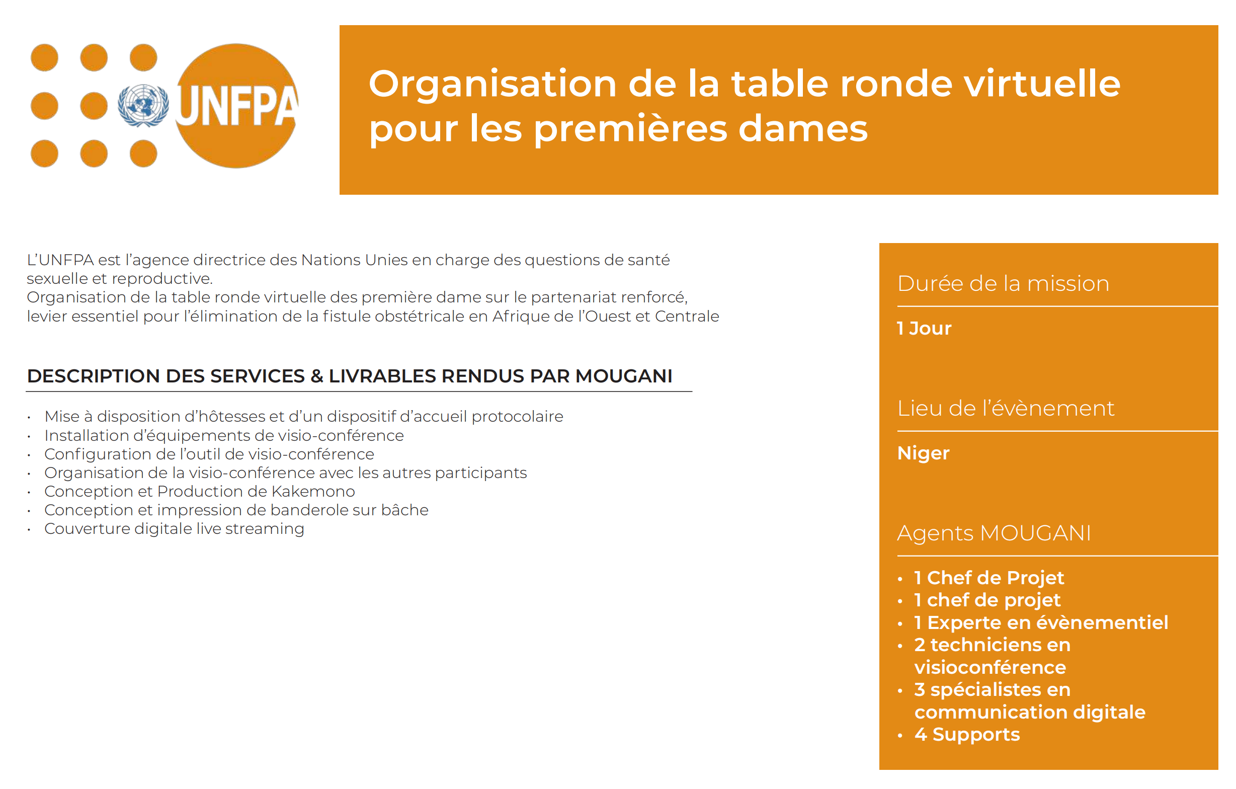 Organisation de la table ronde des permières dames